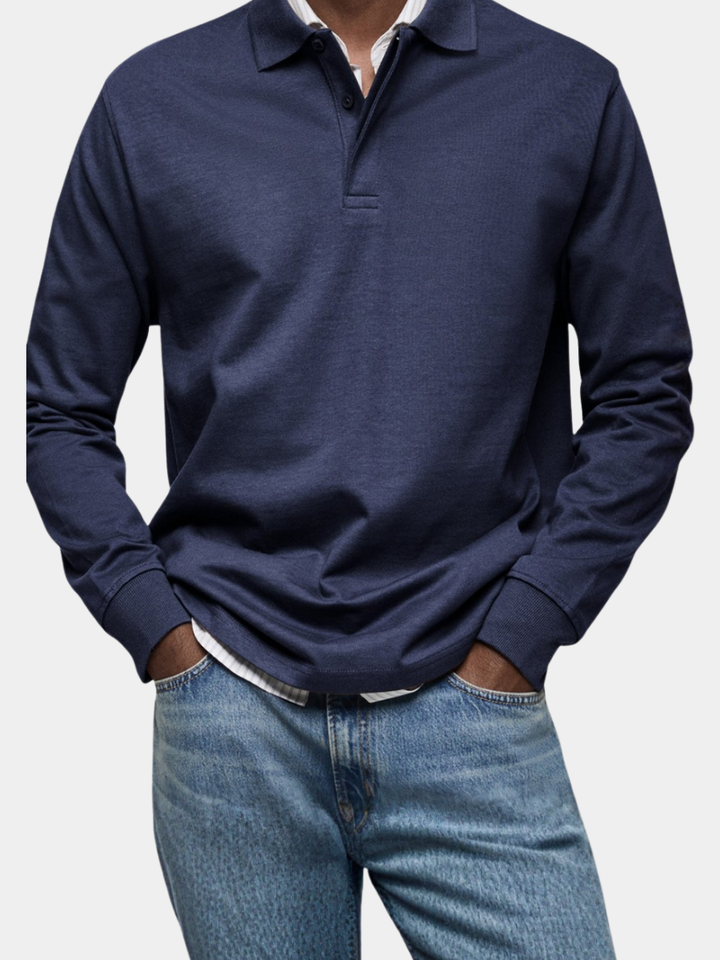 Hetty London Elegant Long Sleeve Polo Shirt for Men
