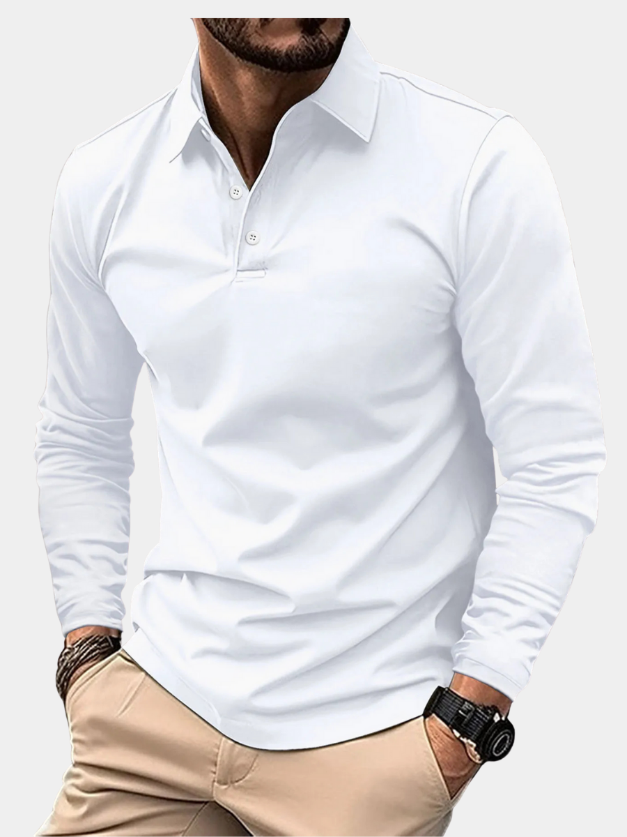 Hetty London Classic Long Sleeve Polo Shirt for Men