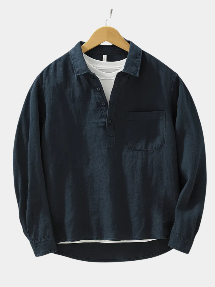 Hetty London Half-Placket Button Shirt for Men