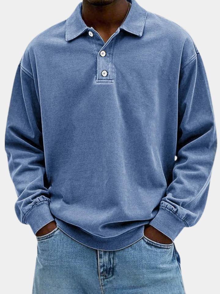 Hetty London Everyday Long Sleeve Polo Shirt for Men