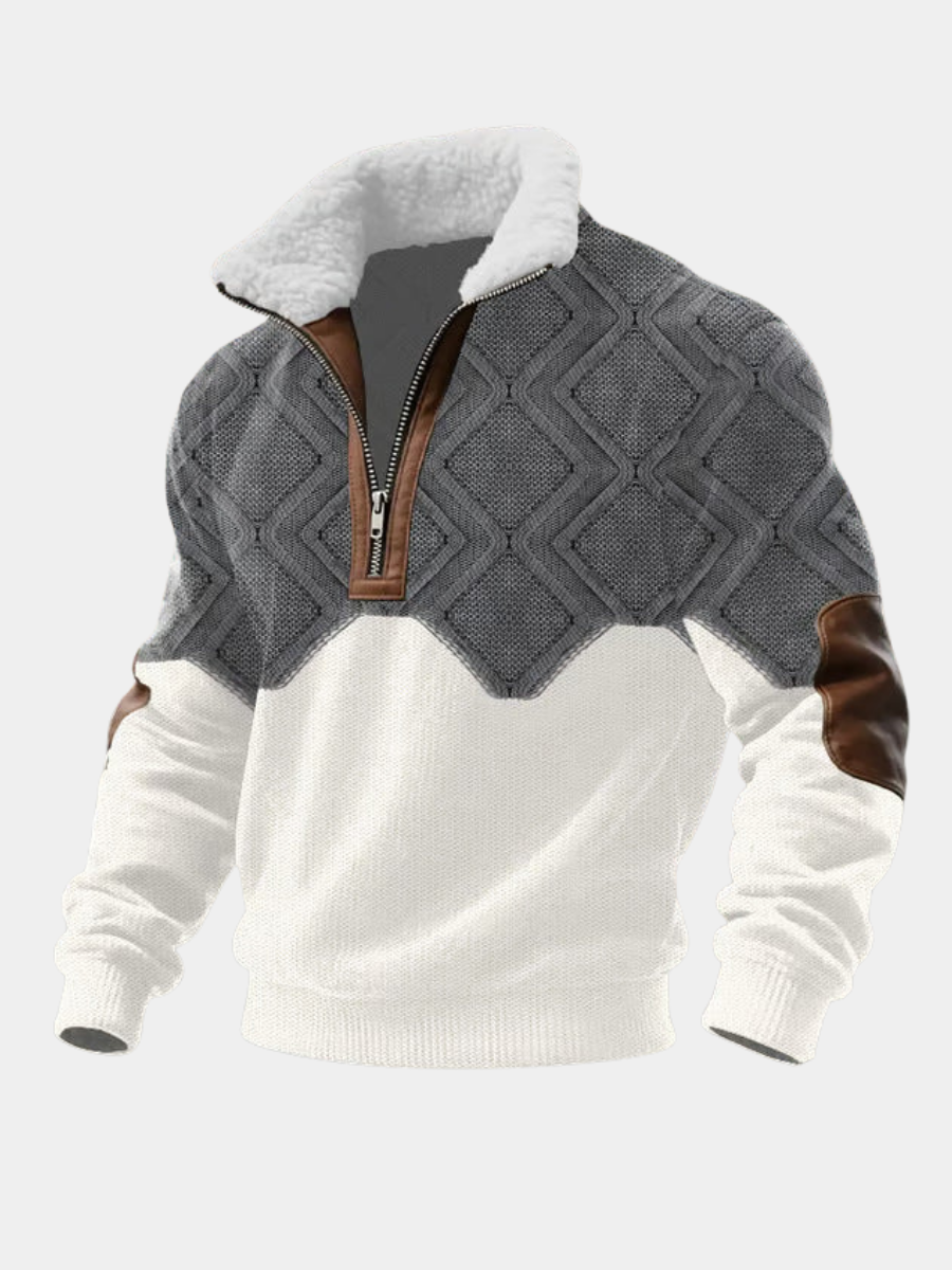 Elias - Fair Isle Yoke Half-Zip Jumper