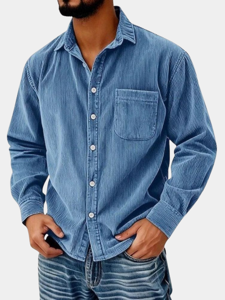 Hetty London Corduroy Button-Up Shirt for Men