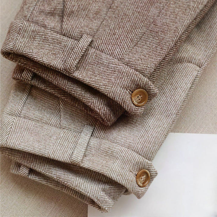 Nathan - Herringbone Tailored Trousers