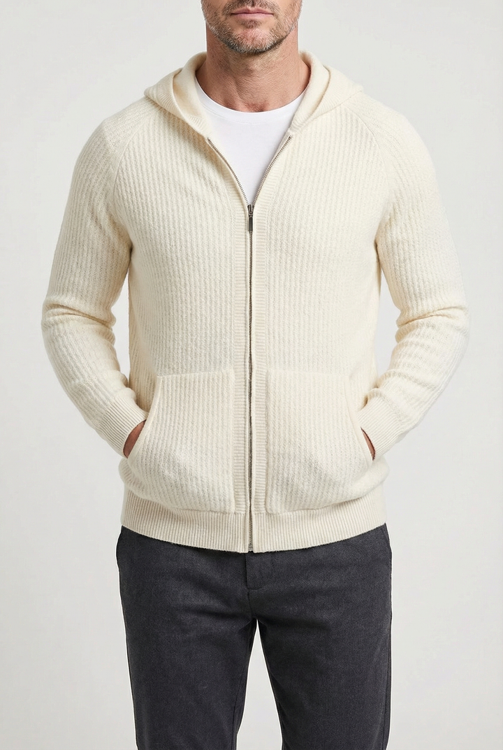 Malcolm - Zip-Through Knit Cardigan