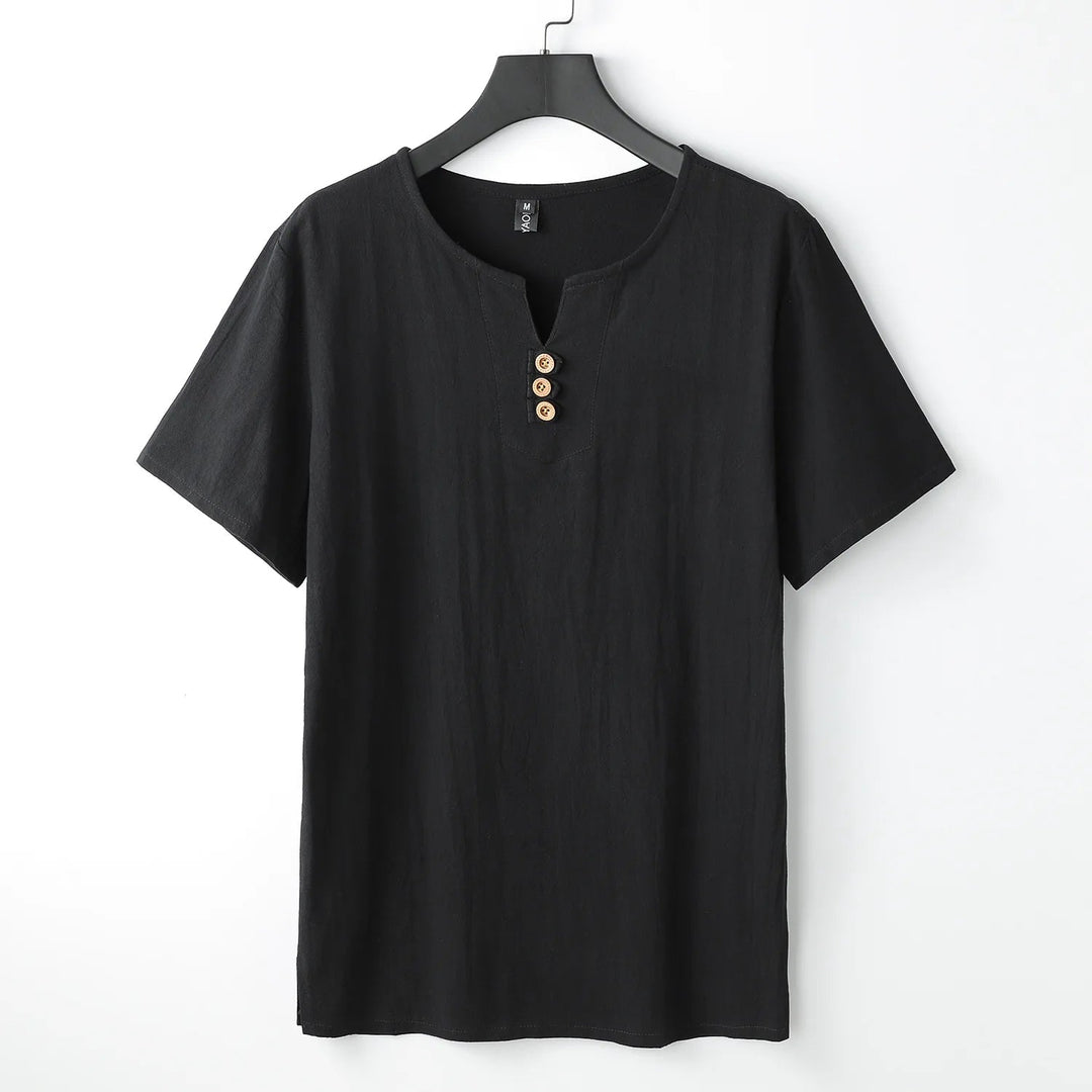 Valaro Linen Split-Neck Tee