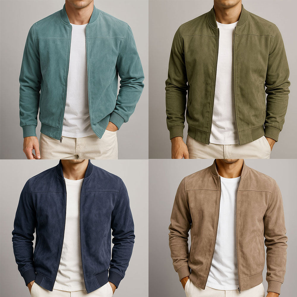 Jarvis - Suede Bomber Jacket