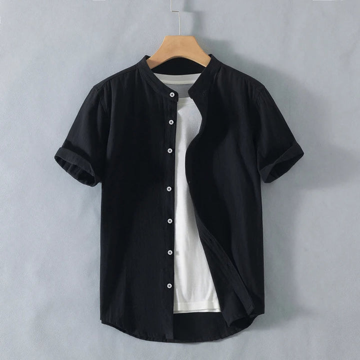 Calder Open Collar Cotton Shirt