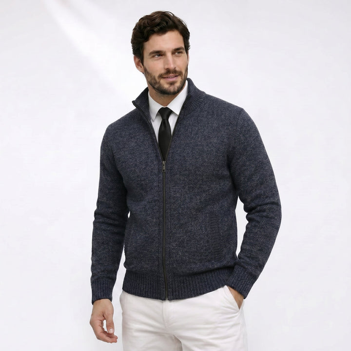 Douglas - Wool-Lined Knit Zip Cardigan