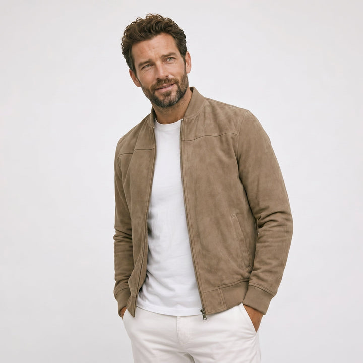 Jarvis - Suede Bomber Jacket