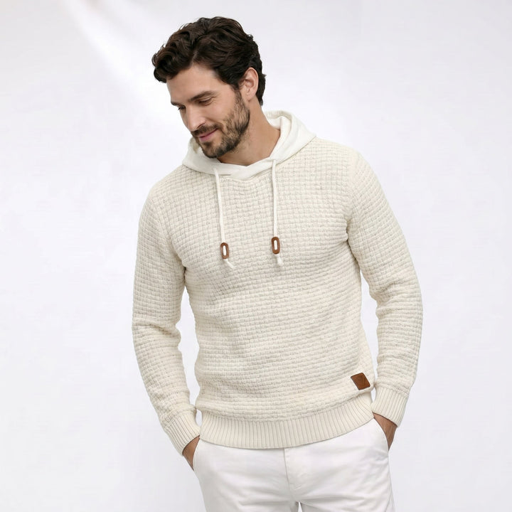 Neville - Textured Knit Hoodie