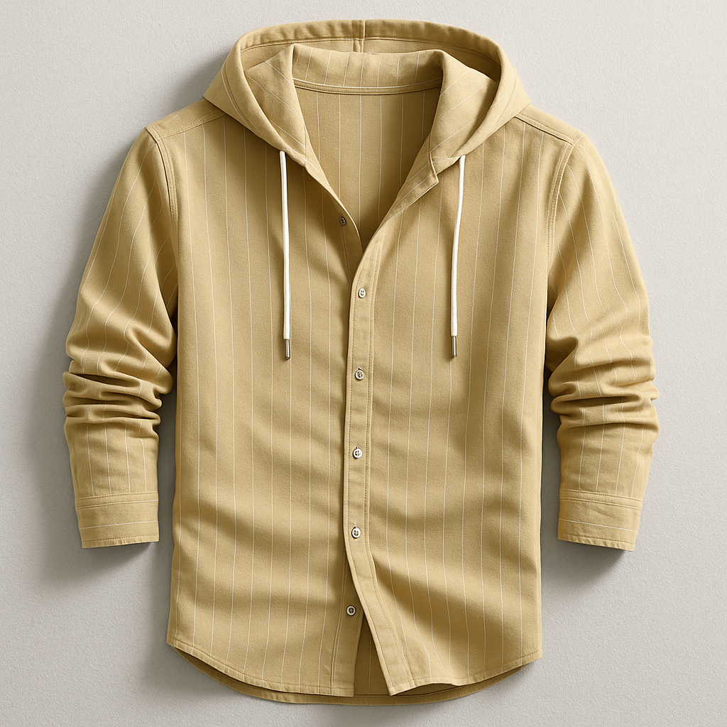 Hetty London Luxury Striped Hooded Shirt