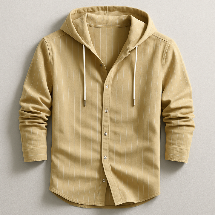 Hetty London Luxury Striped Hooded Shirt