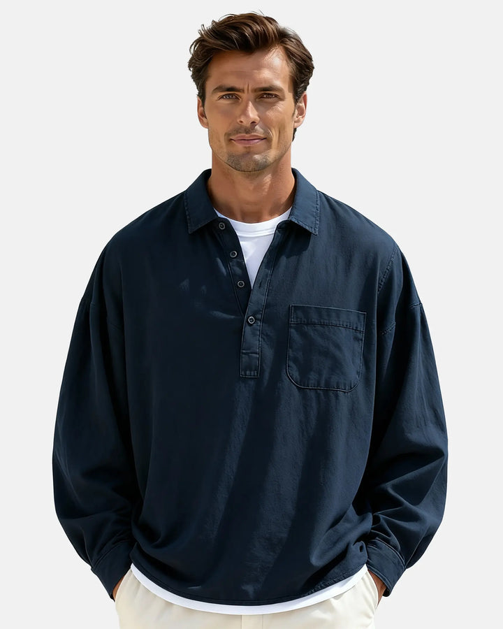 Hetty London Half-Placket Button Shirt for Men