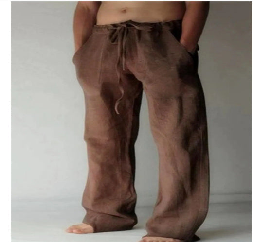 Tobias - Linen Blend Drawstring Trousers