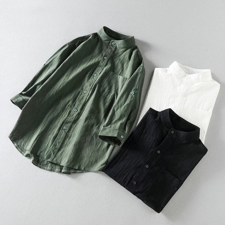 Stand Collar Mid-Sleeve Men&