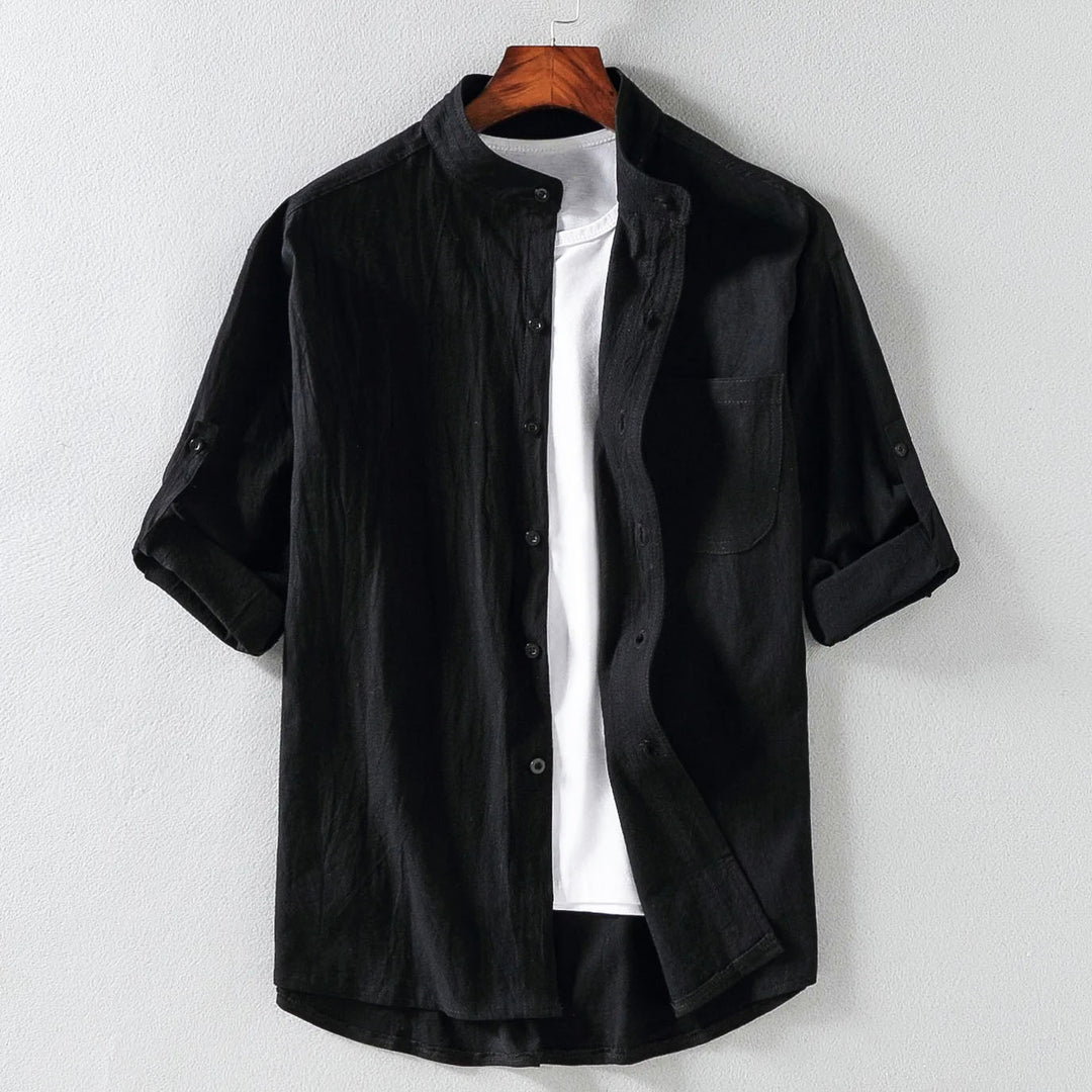 Stand Collar Mid-Sleeve Men&