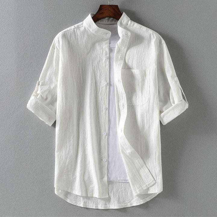 Stand Collar Mid-Sleeve Men&