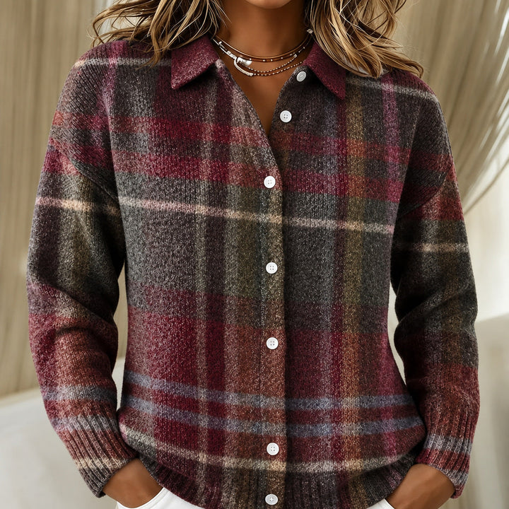 Eleanor | Classic Checked knitted jacket