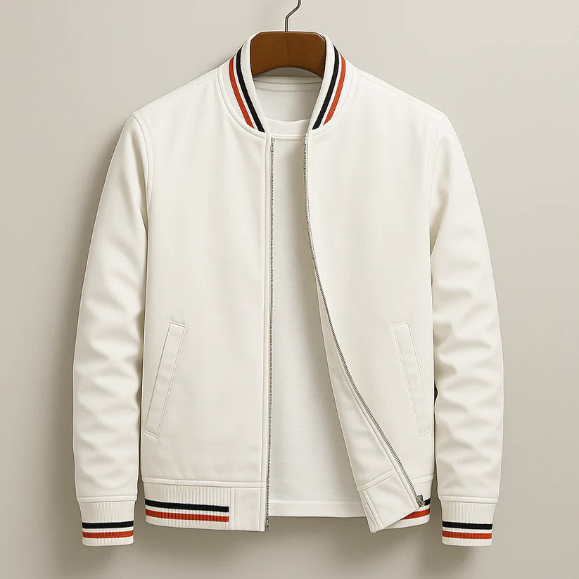Keith - Striped Collar Bomber Jacket