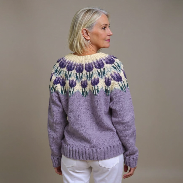 Josephine | Lilac Floral Knitted Cardigan