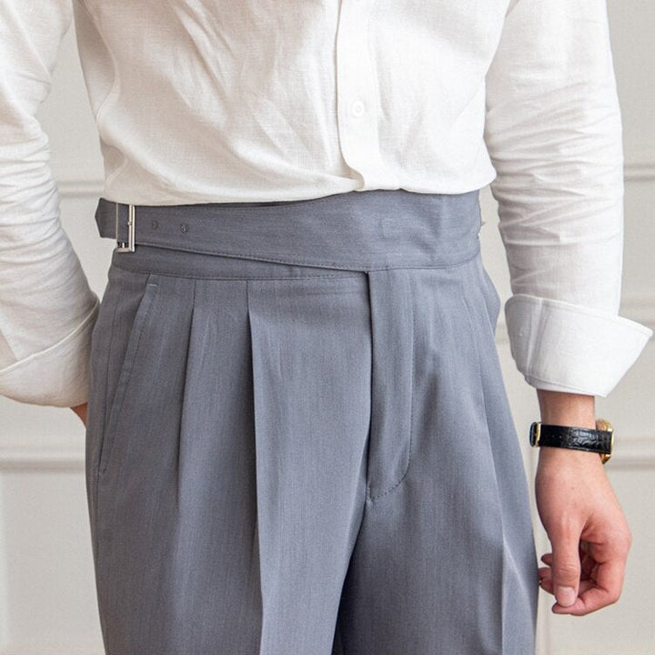 Hubert - Classic High-Waist Buckle Trousers