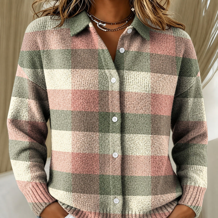 Grace | Pastel Checked knitted jacket