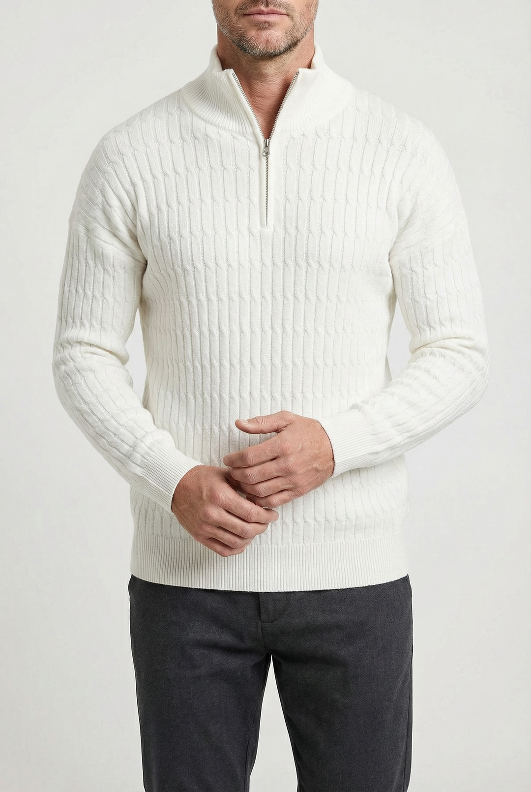 Dexter - Wave Texture Half-Zip Jumper