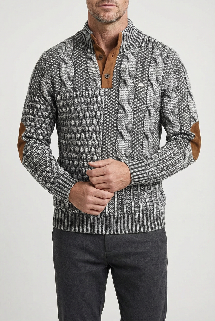 Jasper - Patterned Cable Knit Cardigan
