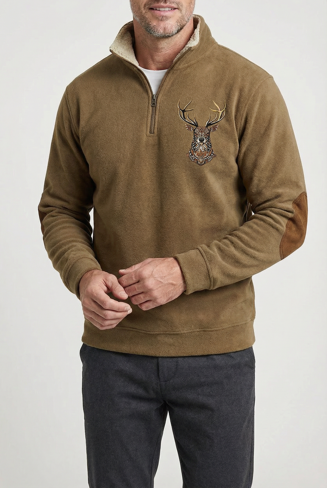 Garrick - Embroidered Fleece Half-Zip