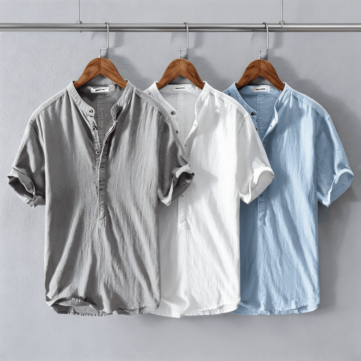 Hetty London Mandarin Collar Shirt for Men