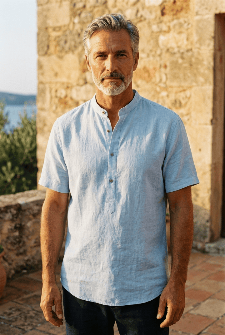 Hetty London Mandarin Collar Shirt for Men