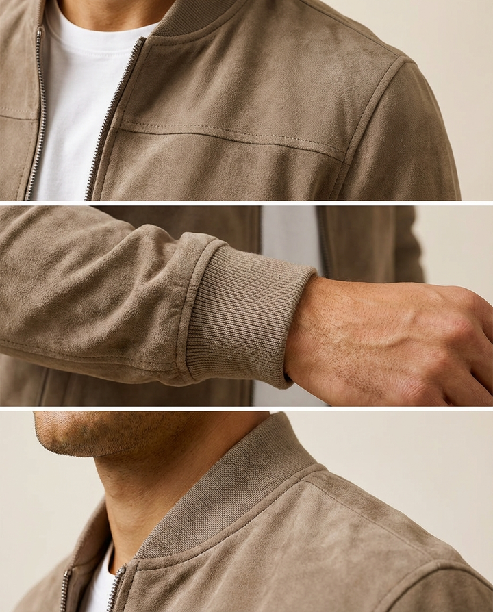 Jarvis - Suede Bomber Jacket