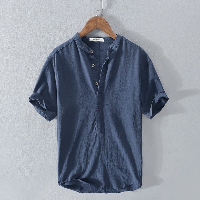 Hetty London Mandarin Collar Shirt for Men