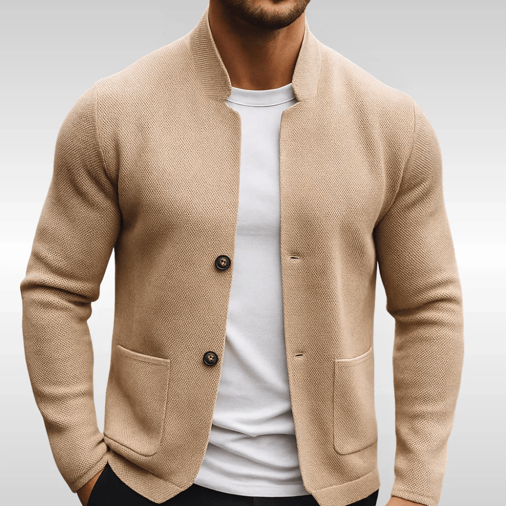 Nolan - Knit Blazer with Stand Collar