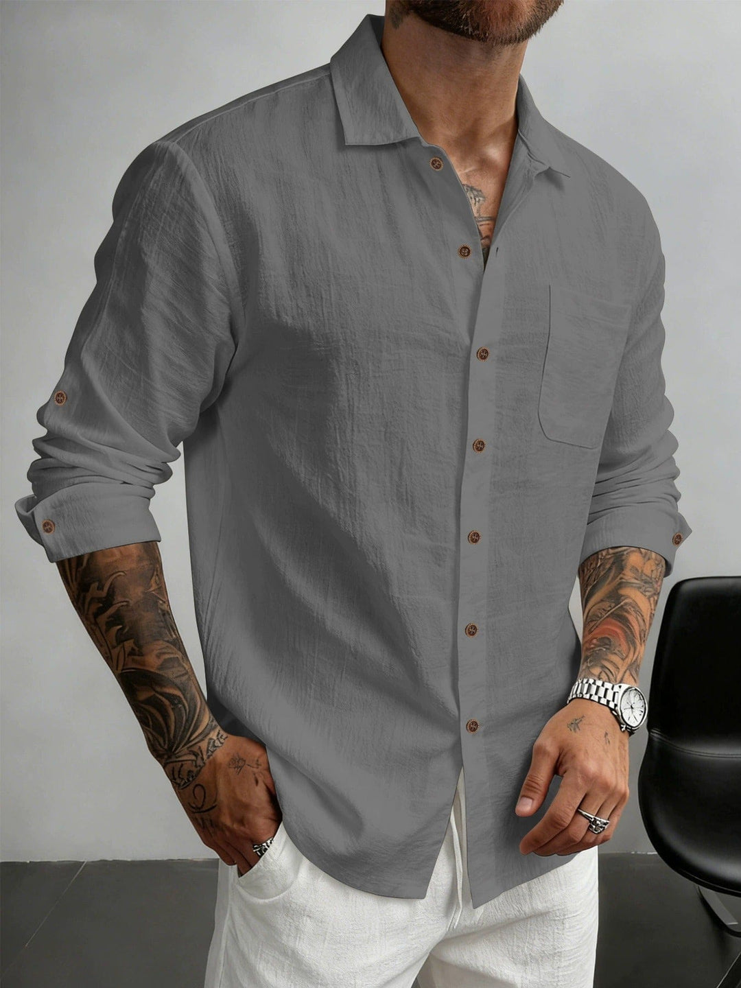 Hetty London Textured Cotton Shirt for Men