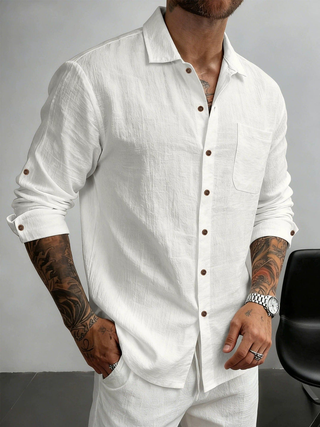 Hetty London Textured Cotton Shirt for Men