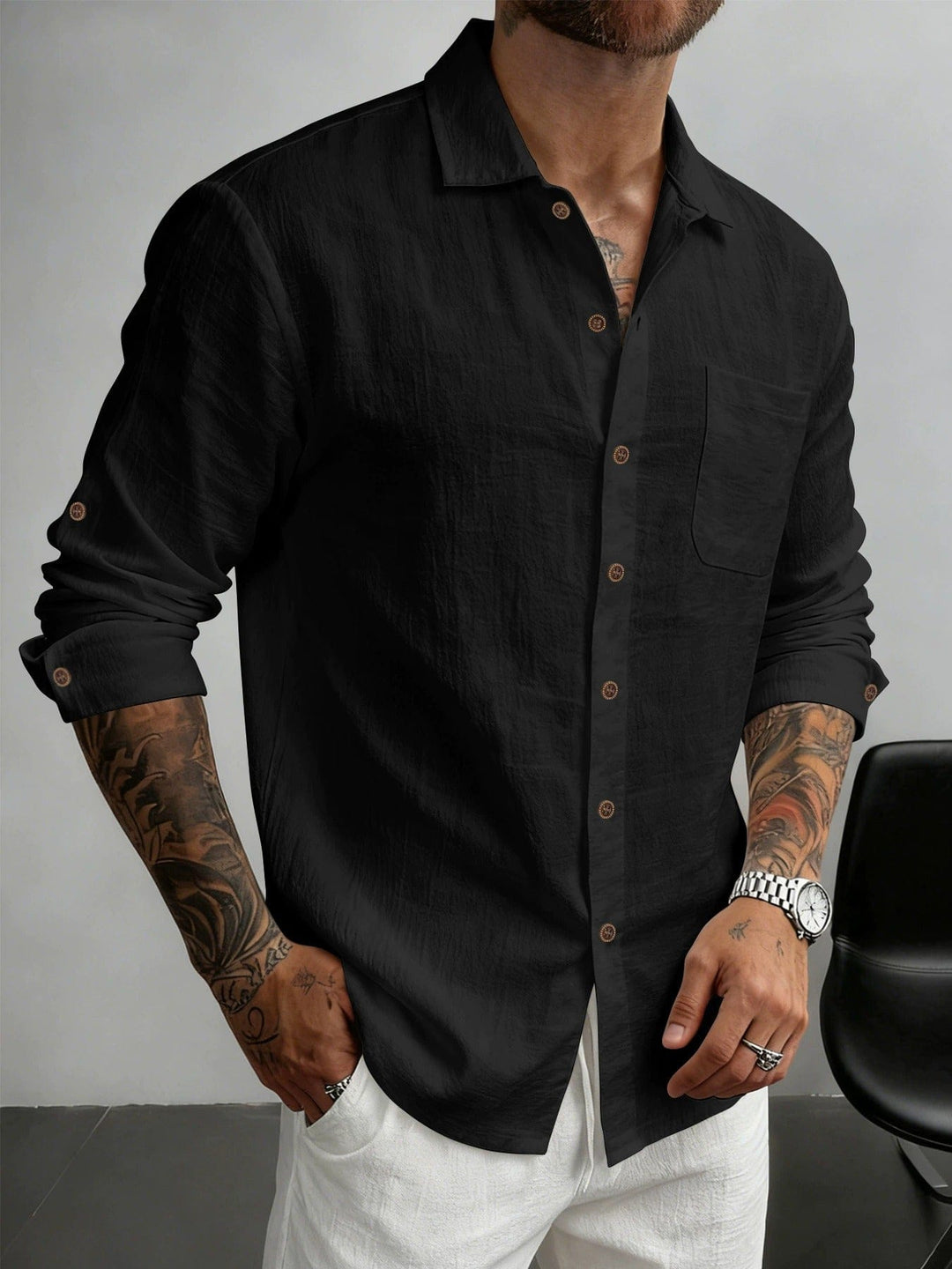 Hetty London Textured Cotton Shirt for Men