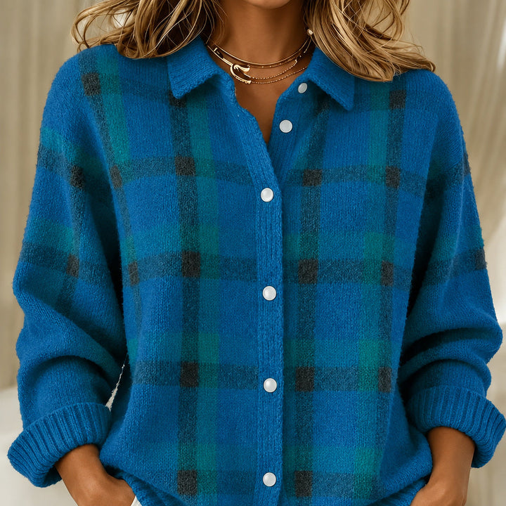 Kelsey | Brushed Check knitted jacket