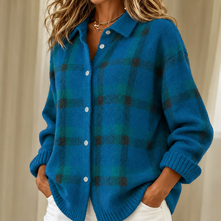 Kelsey | Brushed Check knitted jacket