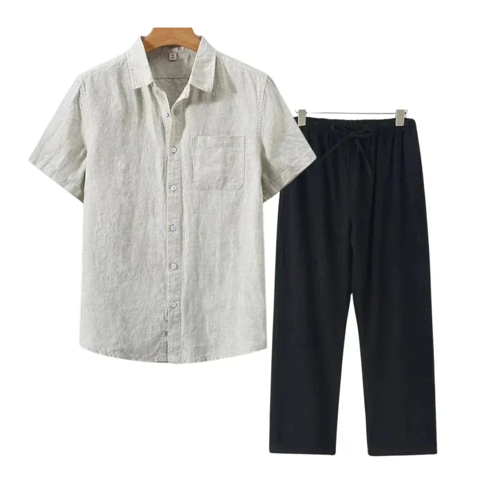 Juvana Linen Short Sleeve Set
