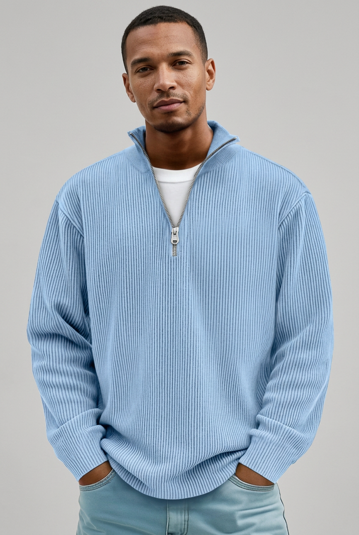 Nelson - Ribbed Half-Zip Jumper