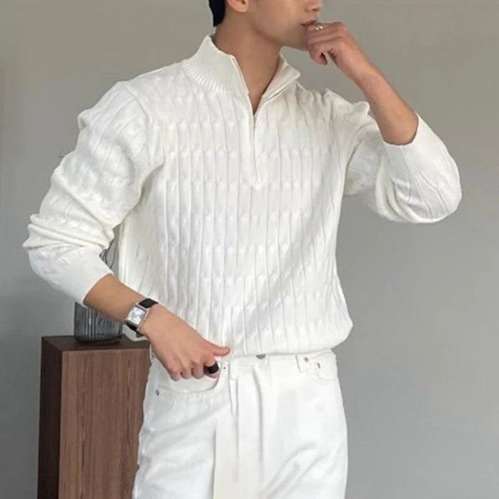 Dexter - Wave Texture Half-Zip Jumper