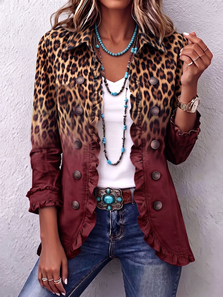 Emma | Leopard and Turquoise Ombré Jacket