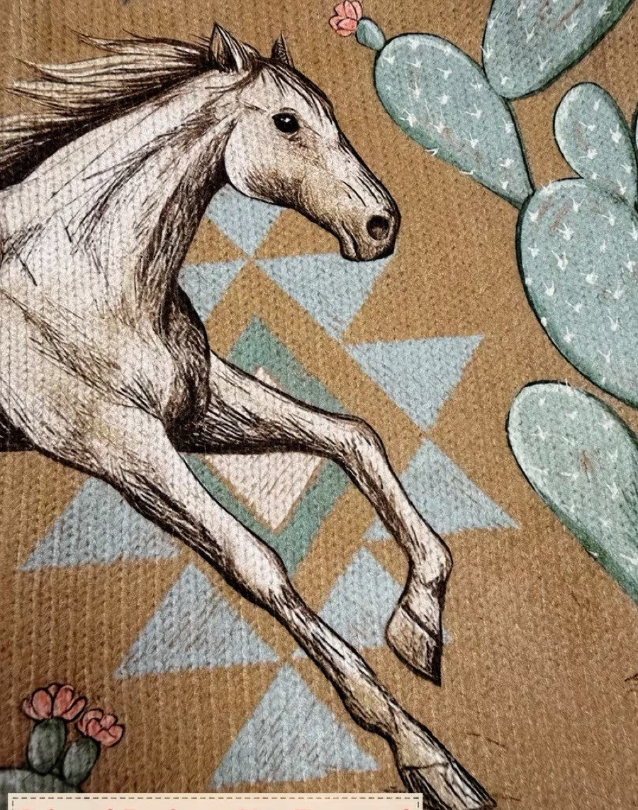 Kathryn | Horse &amp; Cactus Print Zip-Up Cardigan