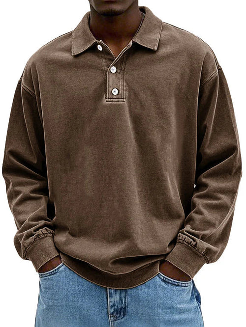 Hetty London Everyday Long Sleeve Polo Shirt for Men