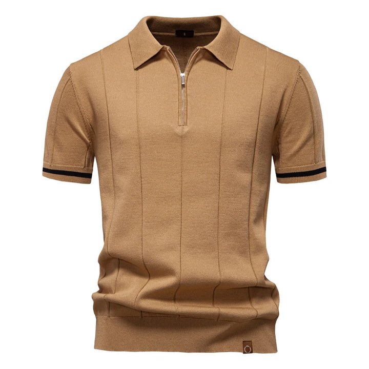 Monza Zip-Knit Polo Shirt