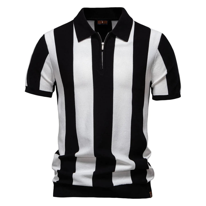 Stravino Stripe Zip Polo