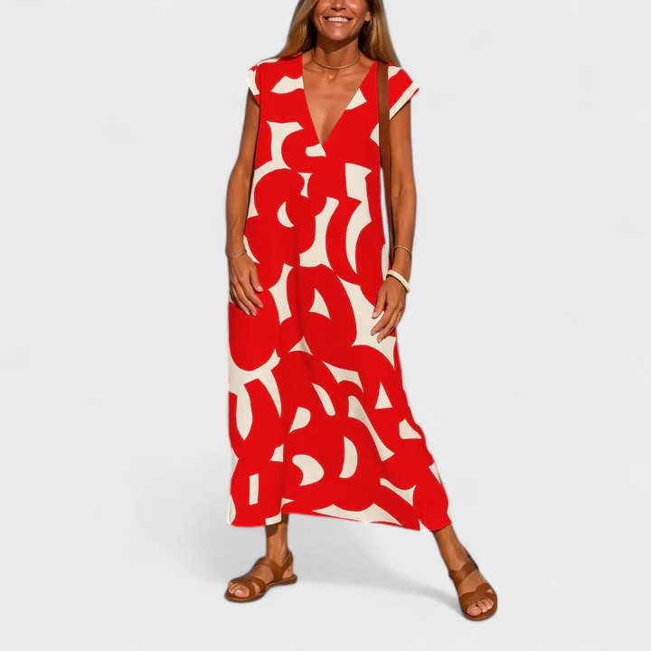 Valery™ | Flowing V-Neck Dress