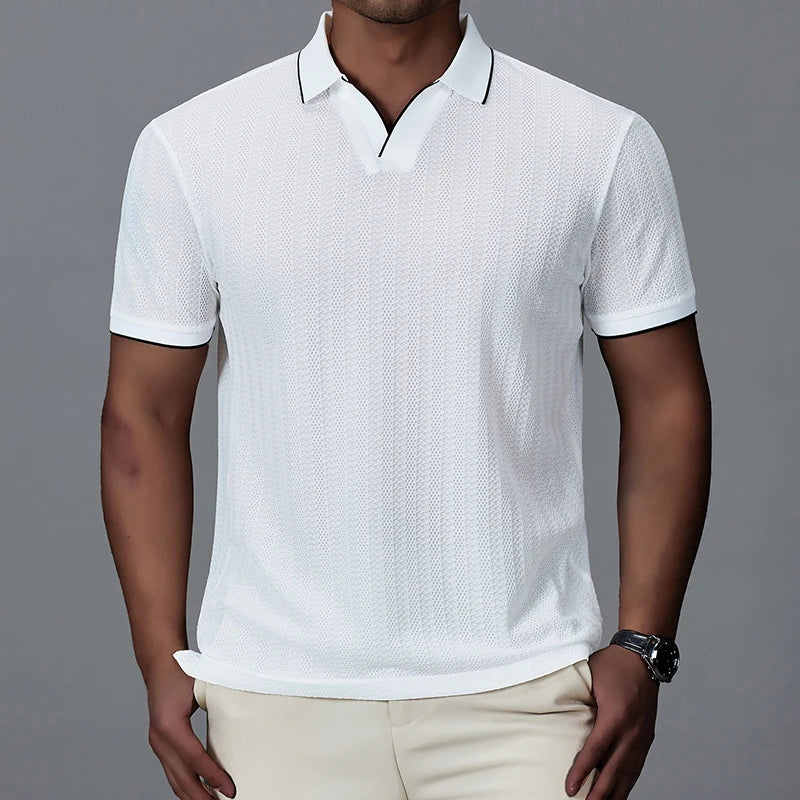 Julian Woven Collar Polo