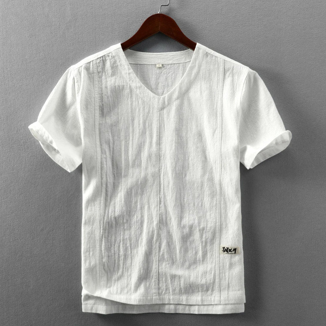 Kobu V-Neck Cotton Linen Summer Tee